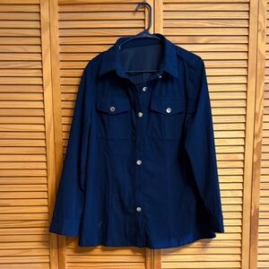 SHEIN Navy Button Down Shirt